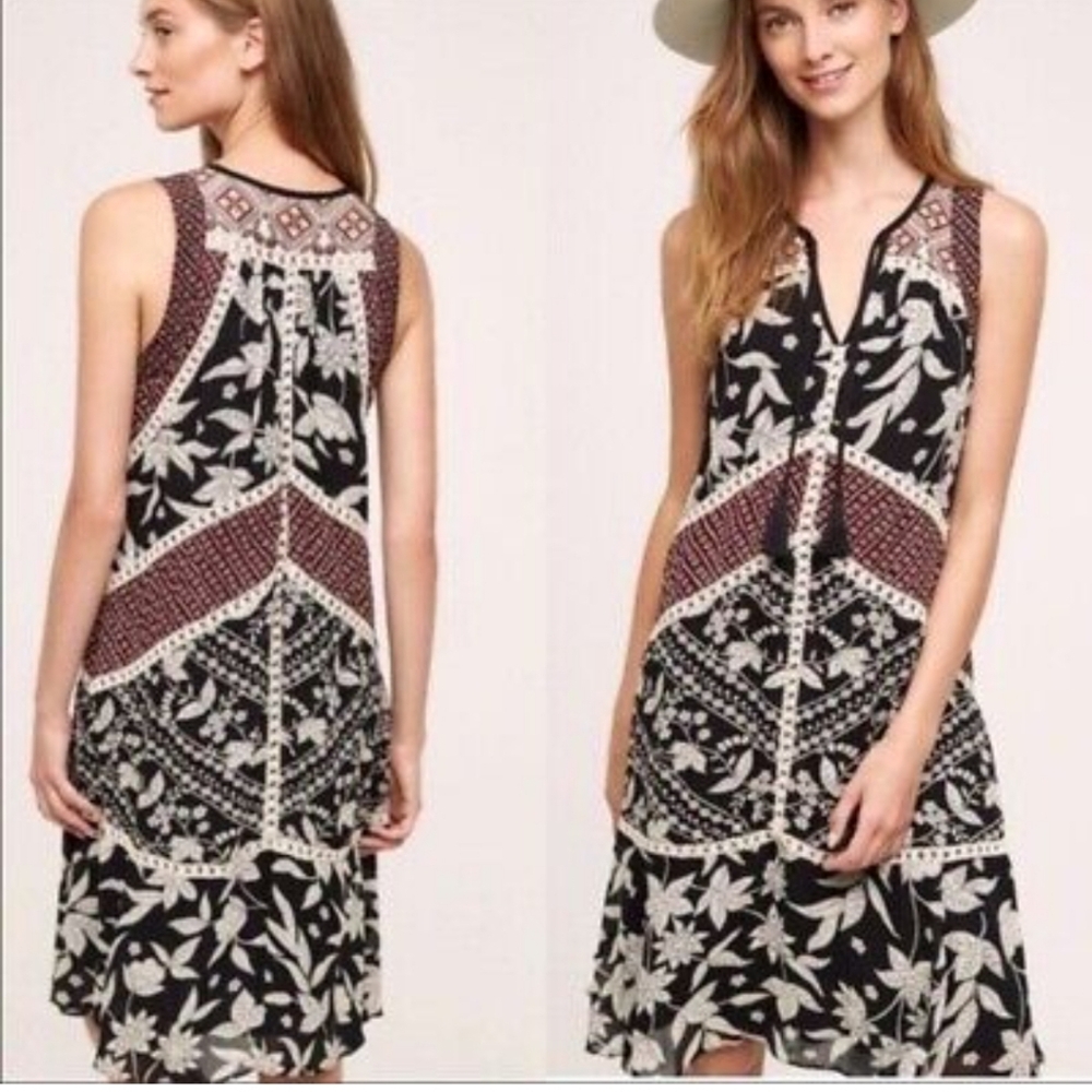 NWT Anthoropologie Floreat Grasslands Chiffon Dress
